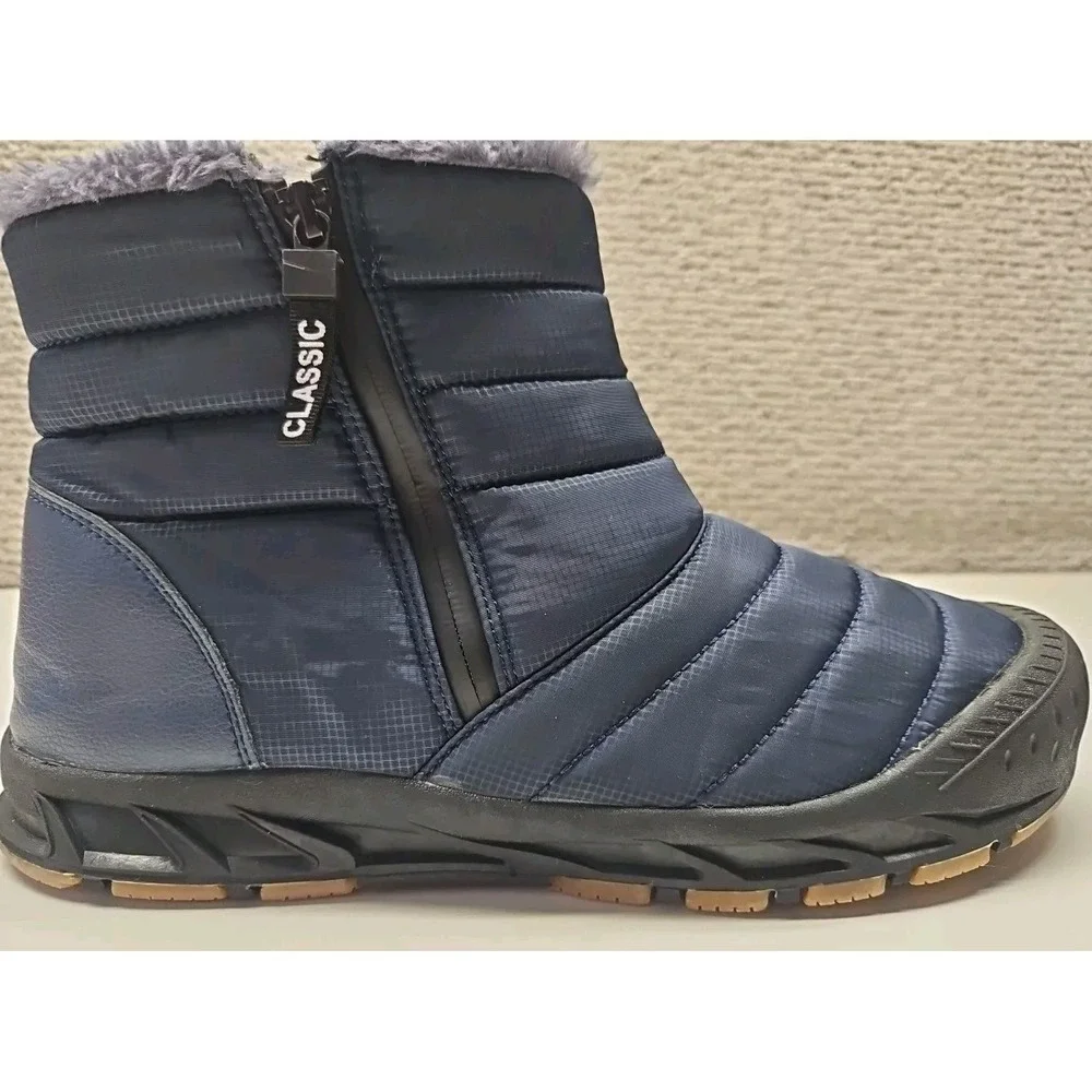 Air Plus Boots Womens 43/11‎ Warm Plush Lining Flat Ankle Snow Blue Boots Winter